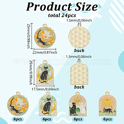 24шт 4 стиля подвески из сплава с эмалью&nbsp;ENAM-HY0001-42