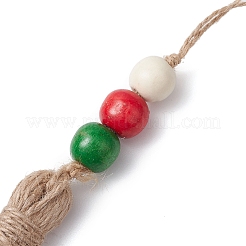 Pendentif en perles de bois naturel pour décoration de Noël&nbsp;HJEW-JM02350