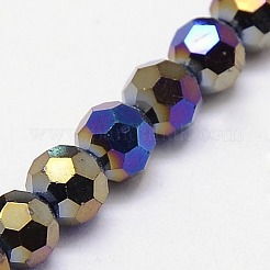 Стеклянные бусины с гальваническим покрытием &nbsp;EGLA-J042-8mm-AB01