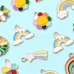 40шт 10 стиля подвески из сплава с эмалью&nbsp;ENAM-YW0005-54