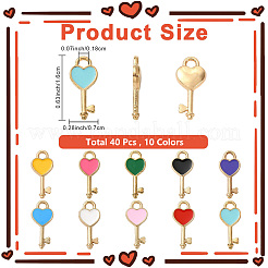 40pcs 10 colgantes de esmalte de aleación de colores&nbsp;FIND-YW0012-43