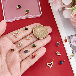 16шт 8 цвета латунные микро проложить кубический цирконий шармы&nbsp;KK-PH0014-12