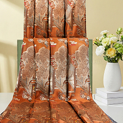 Tissu brocart en polyester à motif de maisons chinoises pour vêtements et décoration intérieure&nbsp;DIY-MA0001-98B