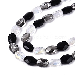 Hilos de cuentas de vidrio opacas y transparentes&nbsp;EGLA-Q135-6x8MM-01H