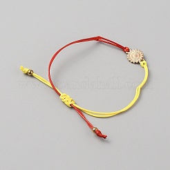 2-teiliges Set mit Sonnenblumen-Gliederarmbändern aus Legierung&nbsp;BJEW-WH0012-28G-02