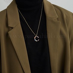 Colliers en laiton avec pendentif avec zircone cubique de micro pave&nbsp;NJEW-BB67040-C