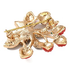 Broches de fresa esmaltados de aleación chapados en oro kc&nbsp;JEWB-L017-01KCG-03