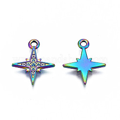 Supports de strass pendentif en alliage de couleur arc-en-ciel&nbsp;PALLOY-N163-105-NR