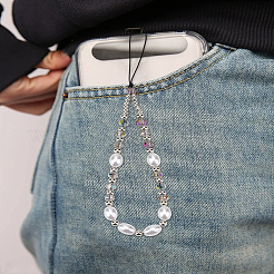 1 шт. пластиковые ремешки для мобильных телефонов с имитацией жемчуга&nbsp;HJEW-LP0002-26