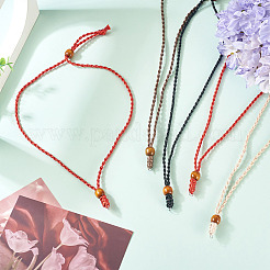 20 шт. 4-цветный регулируемый вощеный полиэстеровый шнур для изготовления ожерелий&nbsp;NJEW-TA00203