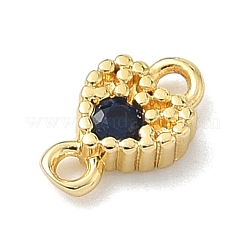 Dijes conectores de corazón de latón con circonitas cúbicas pavé&nbsp;KK-G548-18G-04