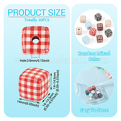 10шт непрозрачные акриловые бусины с принтом&nbsp;MACR-TA0002-43