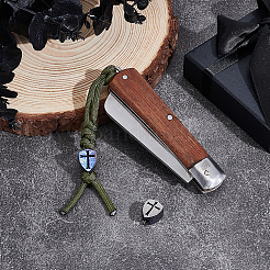 2 pz 2 colori perline in lega di titanio a forma di coltello per ciondolo con cordino&nbsp;FIND-NB0007-09