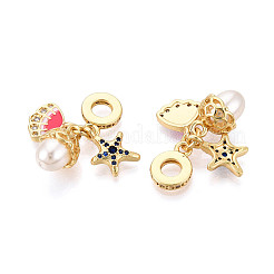 Латунные микропаве прозрачные подвески с фианитом&nbsp;X-KK-N271-05G