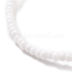 Pittura da forno fatta a mano con fiori di margherita e braccialetti elastici con perline di semi di vetro tinti&nbsp;BJEW-JB07668-01