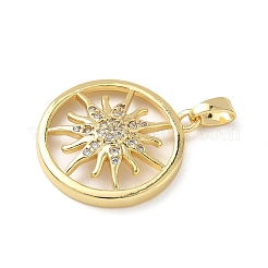 Pendentifs avec zircon cubiques à micro-pavés en laiton&nbsp;KK-P334-09G