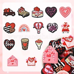 15 Stück 15 Stile Valentinstag Lebensmittelqualität Silikon Fokalperlen&nbsp;SIL-YW0002-56