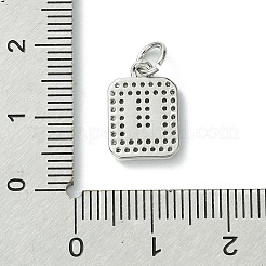 Placage de crémaillère en laiton micro pavé breloques en zircone cubique claire&nbsp;KK-G501-01U-P