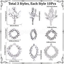 30 pz 3 stili pendenti in lega di stile tibetano&nbsp;FIND-SC0021-68