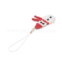 Decoraciones colgantes con cuentas de semillas de vidrio de navidad&nbsp;HJEW-TA00013-02