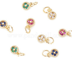 8 Stück 4 Farben Messing Micro Pave Zirkonia Anhänger&nbsp;KK-TA0009-08