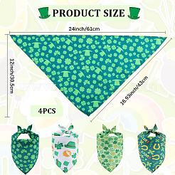 4 шт. 4 стиля треугольный полиэстеровый носовой платок для домашних животных AJEW-CP0006-08B-04