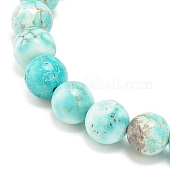 Bracelet extensible perlé rond en howlite naturelle&nbsp;BJEW-JB08290-03