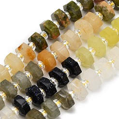 Нити бусин из синтетического синего авантюрина&nbsp;G-G317-A02-3x6mm