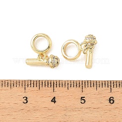 Latón micro pavé de circonita cúbica transparente encantos colgantes europeos&nbsp;KK-CBA9CBD-14G