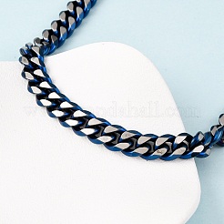 Ожерелья из кубинской цепочки из нержавеющей стали 304 толщиной 10 мм&nbsp;NJEW-C099-04A-01