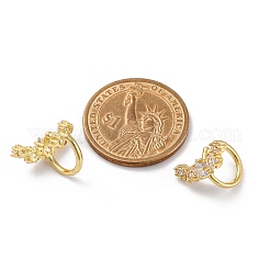 Серьги-манжеты из латуни с микропаве из прозрачного кубического циркония&nbsp;EJEW-H147-16G