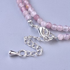 Natürlichen Rosenquarz Perlenketten&nbsp;NJEW-K114-B-A01
