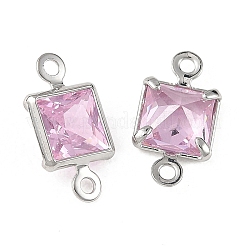 Quadratische Verbindungsanhänger aus Messing mit Zirkonia-Pavé&nbsp;XGRQ2O264-440E-P
