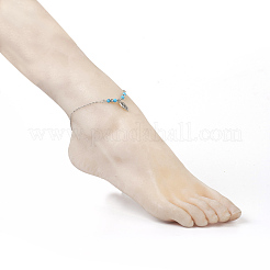 Turquesa sintética encantos tobilleras&nbsp;AJEW-AN00234-05