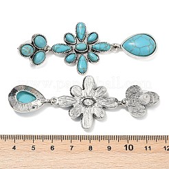 Серьги-гвоздики из сплава синтетической бирюзы&nbsp;LS-EJEW-U053-06AS