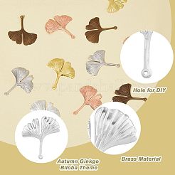 150 шт. 6-х цветные подвески из латуни с осенней тематикой&nbsp;KK-FH0002-51