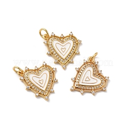 Placage de crémaillère en laiton micro pavé breloques en zircone cubique claire&nbsp;KK-D074-04G-02