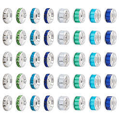 40 шт. 8 вида бусин-разделителей из сплава стекла и железа&nbsp;FIND-TA0008-70B