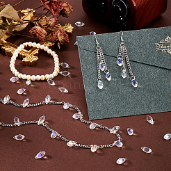 3 прядь 3 стиля гальванизированные стеклянные граненые капли бусины нити&nbsp;EGLA-GA0001-29