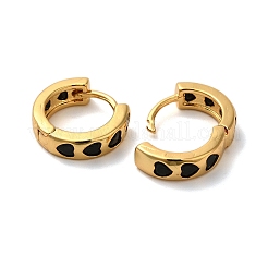 Boucles d'oreilles créoles en laiton plaqué micro pavé de zircons cubiques&nbsp;EJEW-L224-57G-04