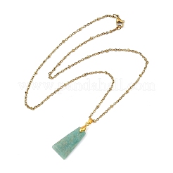 Pendentif trapèze à facettes en amazonite naturelle&nbsp;NJEW-JN06071-02