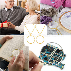 2 шт. плоские круглые подвески с 5-кратным увеличительным стеклом&nbsp;NJEW-SP0001-03G