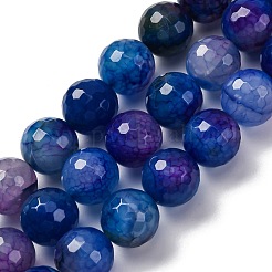 Brins de perles d'agate veines de dragon naturelles (teintes et chauffées)&nbsp;G-K390-A08-01