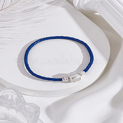 1 pulsera trenzada de cordón de piel de vaca para hombres y mujeres.&nbsp;BJEW-LP0003-47B
