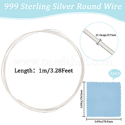 999 тонкая круглая проволока из стерлингового серебра STER-BBC0005-66A