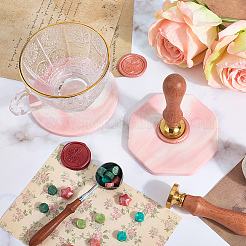 2 шт. 2-х стилевые фарфоровые подставки под чашки с мраморным узором&nbsp;AJEW-CP0009-18C