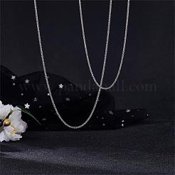 925 collar de cadena de eslabones finos y delicados de plata de ley para mujeres y hombres.&nbsp;JN1096A-01