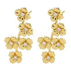 Boucles d'oreilles en laiton avec micro pavé de zircons cubiques pour femmes&nbsp;EJEW-A167-24G