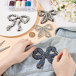 4 шт. 4 стиля бант стеклянные стразы бисер цветы аппликации&nbsp;PATC-GO0001-11