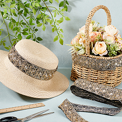 Этническая вышитая полиэстеровая лента с пайетками&nbsp;OCOR-WH0070-136C